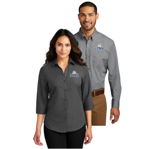 Lynx Paw Poplin Shirt in Grey